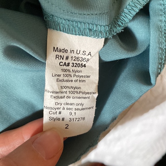 Anthropologie blue dress with gold lace - Picture 8 of 9